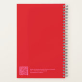 Modern Red and Pink Checkerboard Notebook ノートブック (裏面)