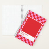 Modern Red and Pink Checkerboard Notebook ノートブック (内側)