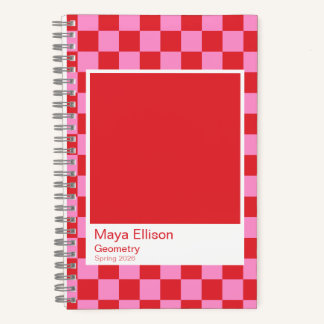 Modern Red and Pink Checkerboard Notebook ノートブック