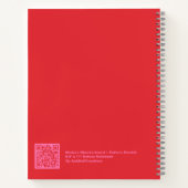 Modern Red and Pink Checkerboard Notebook ノートブック (裏面)