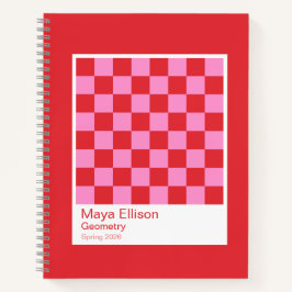 Modern Red and Pink Checkerboard Notebook ノートブック