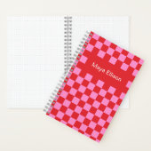 Modern Red and Pink Checkerboard Notebook ノートブック (内側)