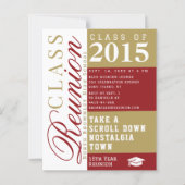 Modern red and tan School Class Reunion Invitation (正面)