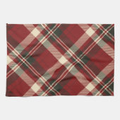 Modern Red Beige Christmas Pattern キッチンタオル (横)