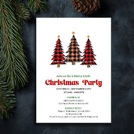 Modern Red Black Plaid Festive Editable Invite 招待状