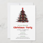 Modern Red Black Plaid Festive Event Editable 招待状 (正面)