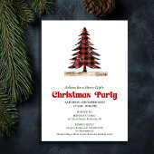 Modern Red Black Plaid Festive Party Invitation 招待状