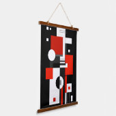 Modern Red Black White Geometric Abstract Art 吊り下げ型タペストリー (傾斜あり)
