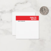 Modern Red Black White Trendy Minimalist Plain ノートカード (正面/裏面インサイチュ)