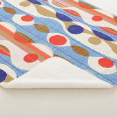 Modern red blue ogee pattern シェルパブランケット (3/4)