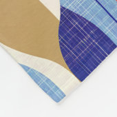 Modern red blue ogee pattern フリースブランケット (角)