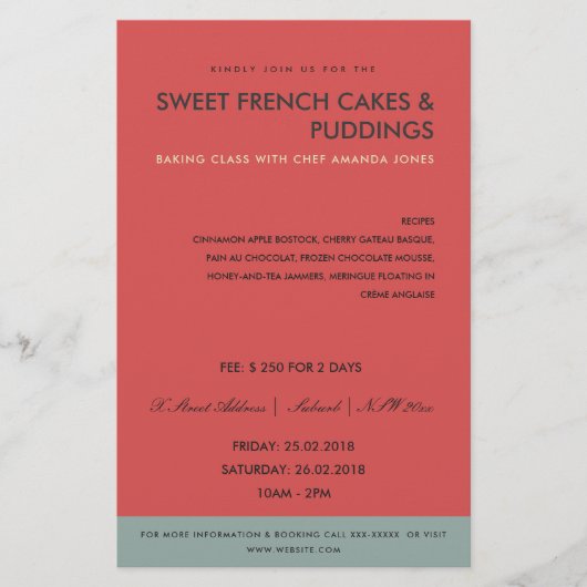 MODERN RED BLUE PHOTO TEMPLATE CLASSES WORKSHOP チラシ (正面)