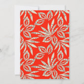Modern Red Botanical Elegant Leaf 招待状 (裏面)