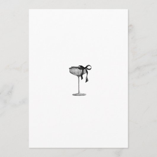 Modern Red Bow Champagne Birthday Invitation 招待状 (裏面)