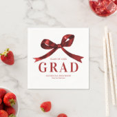 Modern Red Bow Graduation Party スタンダードカクテルナプキン (インサイチュ)