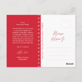 Modern Red Bow Pattern Family Photo Christmas ポストカード (裏面)