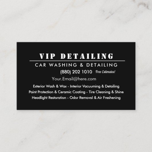 Modern Red Car Wash & Auto Detailing 名刺 (正面)