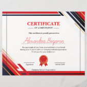 Modern Red Certificate of Achievement Professional (正面)