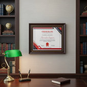 Modern Red Certificate of Achievement Professional