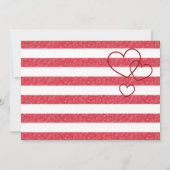 Modern Red Chalk Stripes Horizontal Baby Shower 招待状 (裏面)