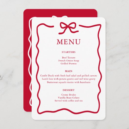 Modern Red Christmas メニュー (正面/裏面)