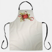 Modern Red Christmas Holiday Apron エプロン (正面)