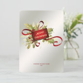 Modern Red Christmas Holiday Card シーズンカード (スタンド正面)