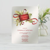 Modern Red Christmas Holiday Party Invitation 招待状 (スタンド正面)
