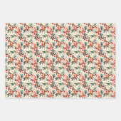 Modern Red Christmas Holly Berries ラッピングペーパーシート (正面)