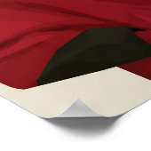 Modern Red Coat Dog Art ポスター (角)