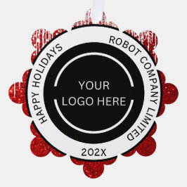 Modern Red Company Logo and Name  オーナメントカード