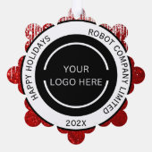 Modern Red Company Logo and Name  オーナメントカード (裏面)