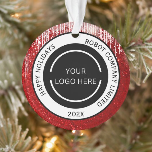 Modern Red Company Logo and Name  オーナメント (ツリー)