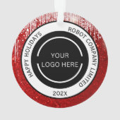 Modern Red Company Logo and Name  オーナメント (裏面)