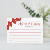 Modern Red Coquette Bow Advice and Wishes Card エンクロージャーカード (スタンド正面)