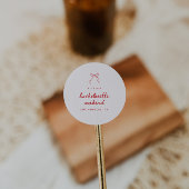 Modern Red Coquette Bow Bachelorette Weekend ラウンドシール