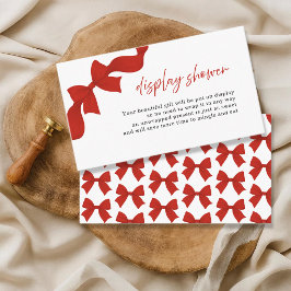 Modern Red Coquette Bow Display Shower エンクロージャーカード