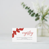 Modern Red Coquette Bow Registry Enclosure Card エンクロージャーカード (スタンド正面)