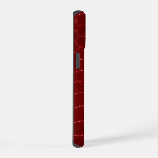 Modern Red Crocodile iPhone 15ケース (右側面)