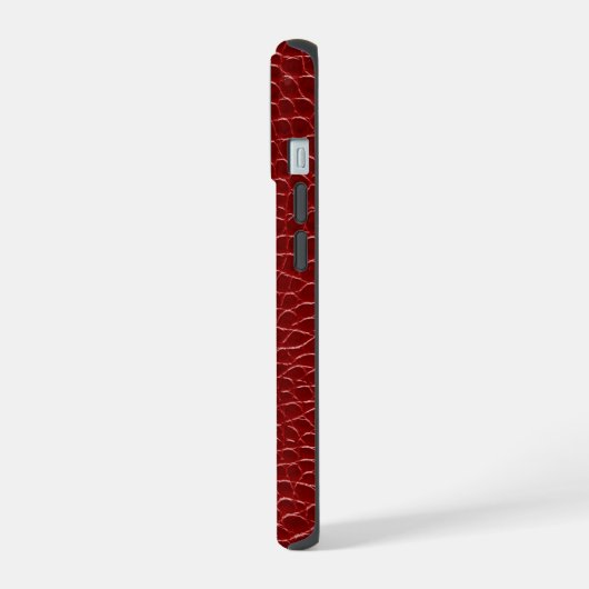 Modern Red Crocodile iPhone 15ケース (左側面)