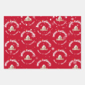 Modern Red Curved Graffiti Merry Christmas ラッピングペーパーシート (正面)