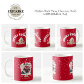 Modern Red Curved Graffiti Merry Christmas Photos  コーヒーマグカップ