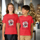 Modern Red Curved Graffiti Merry Christmas Photos  Tシャツ