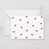 Modern Red Cute Heart Happy Valentine's Day Photo ノートカード (裏面)