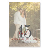 Modern  Red Daytime Wedding Table Seating Chart  テーブルナンバー (裏面)