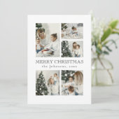 Modern Red Elegant Typography Photo Christmas シーズンカード (スタンド正面)