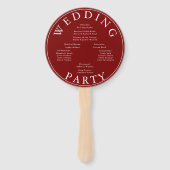 Modern Red eucalyptus leaves Program Hand Fan ハンドファン (裏面)