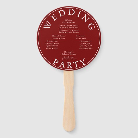Modern Red eucalyptus leaves Program Hand Fan ハンドファン (裏面)
