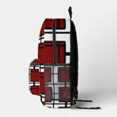 Modern Red Geometric Art Backpack | Top-Selling  プリントバックパック (右)