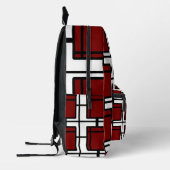 Modern Red Geometric Art Backpack | Top-Selling  プリントバックパック (左)